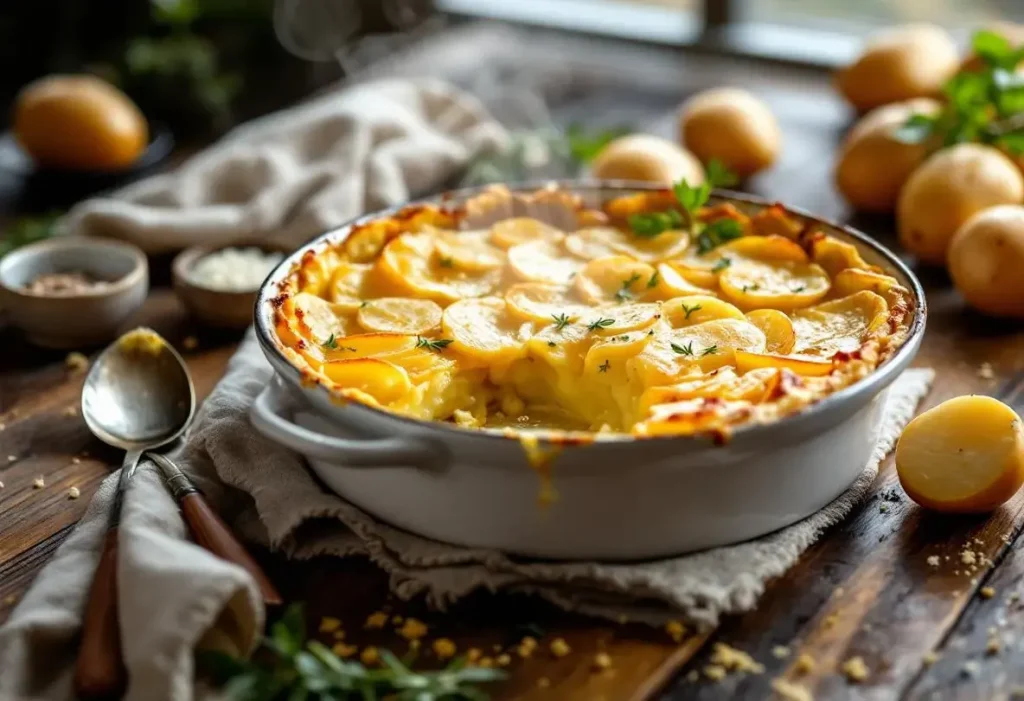 Des pommes de terre tranchées, du chèvre et un tour de four : c'est le gratin d'hiver qui régale pour trois fois rien !